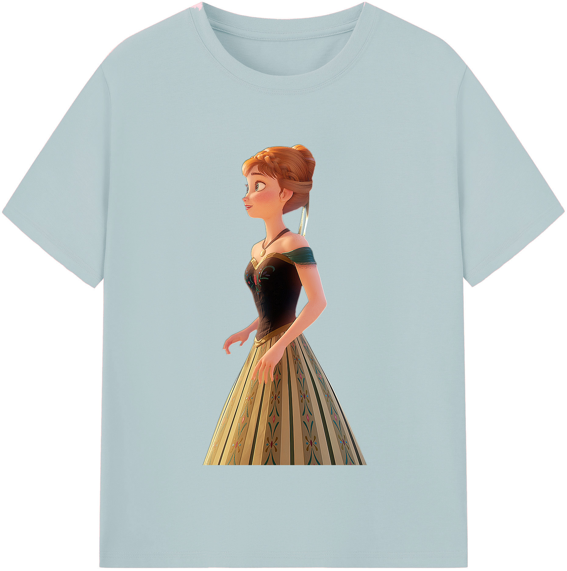 （画像用） アナと雪の女王 アンナ エルサ Frozen Anna Elsa 綿100％半袖Tシャツ（フロントプリント）